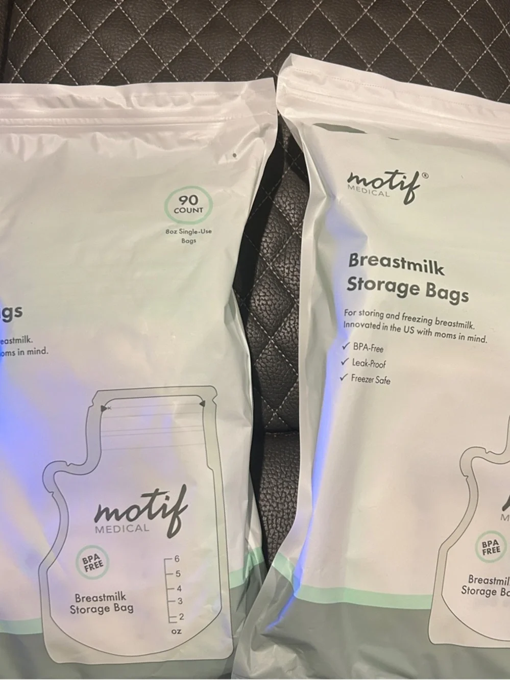 Motif Medical White Breastmilk Storage Bags - 90 Count - set of two 180 bags